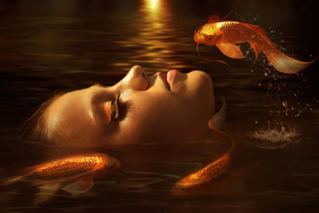 golden fishes by Elena Dudina
